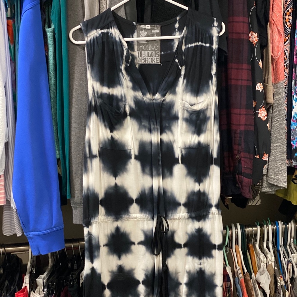 YFB dress black white tie dye